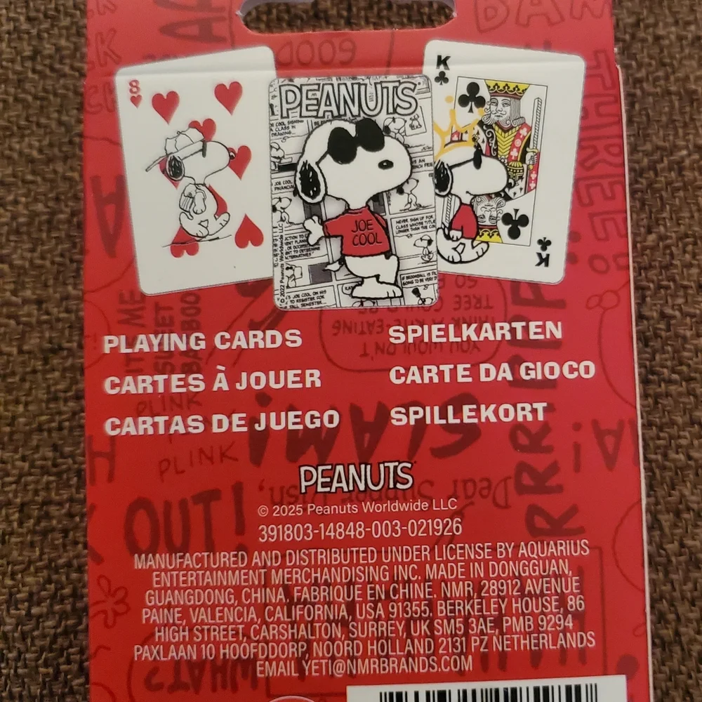 Aquarius Peanuts Playing Cards- NIB
